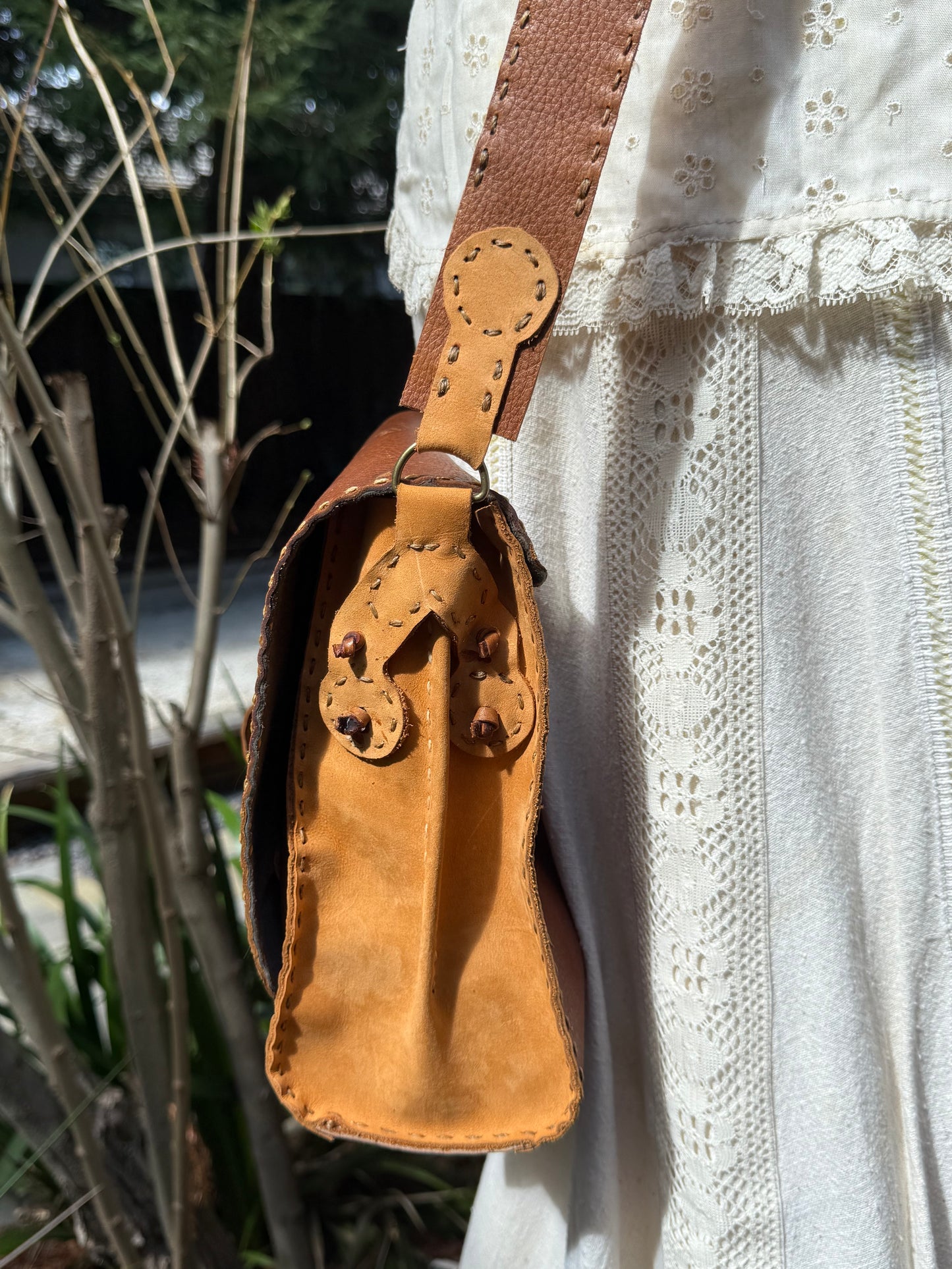 Hand Sewn Leather Messenger Bag