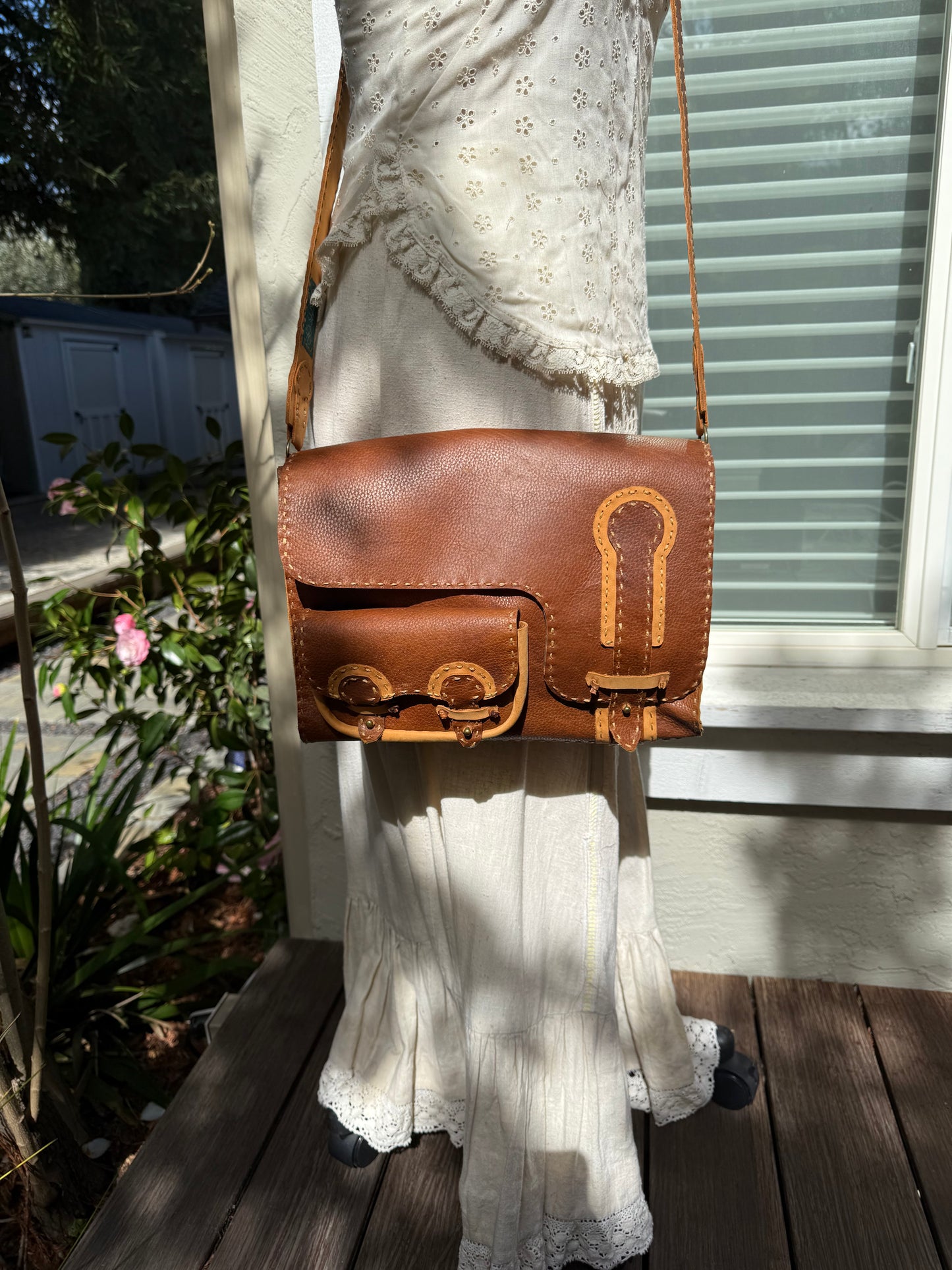 Hand Sewn Leather Messenger Bag