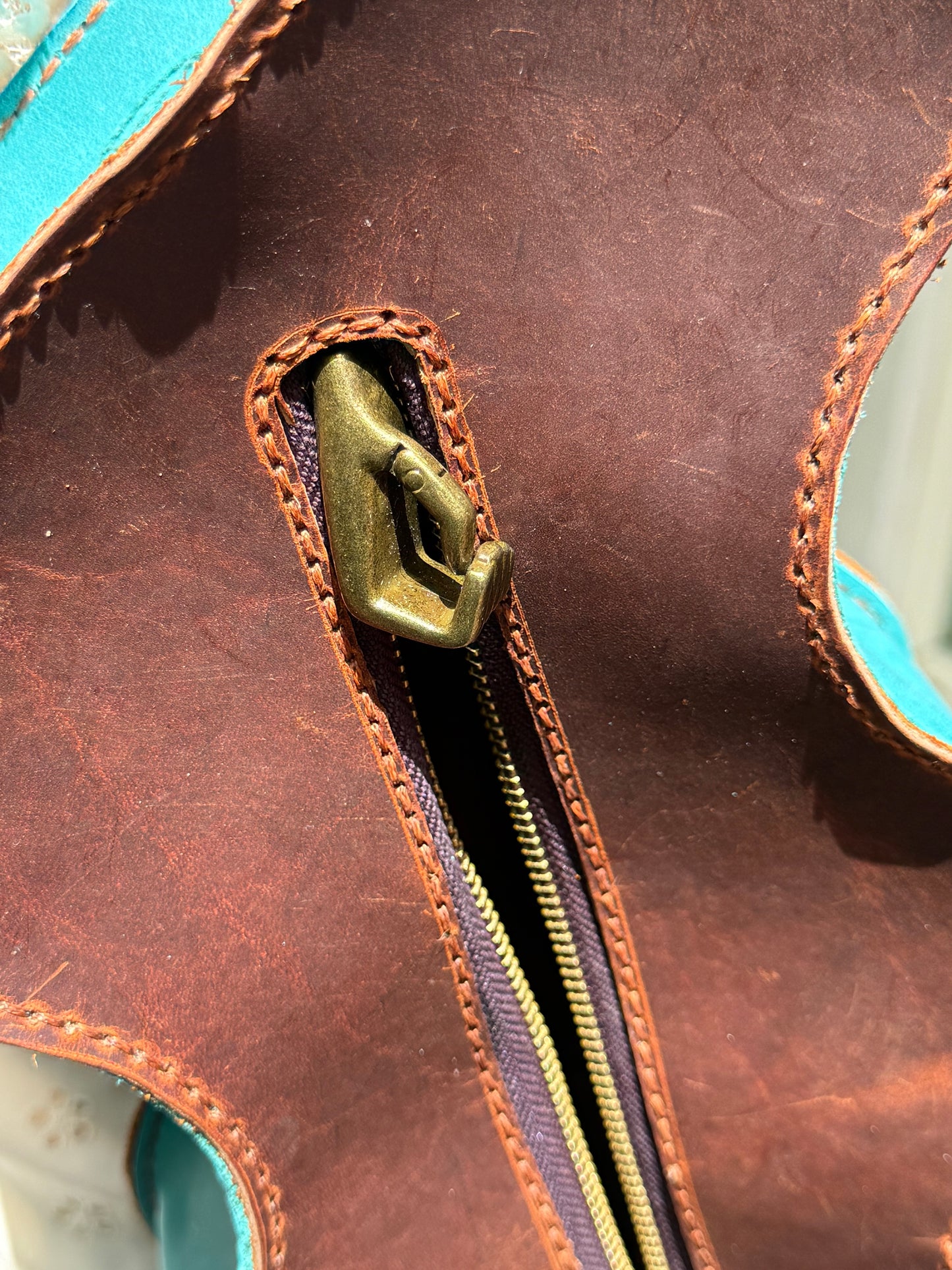 Unique Handmade Undulating Leather Crossbody Bag