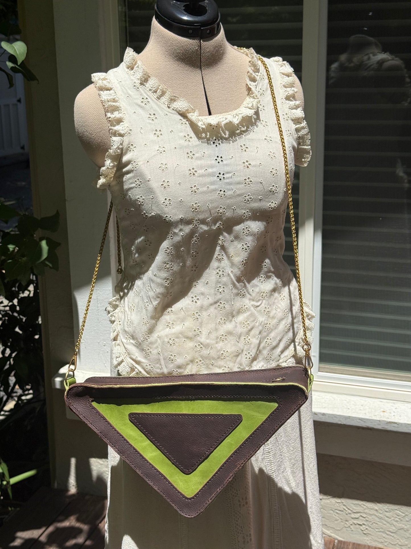 "The Vibe" — Handmade Geometric Leather Purse