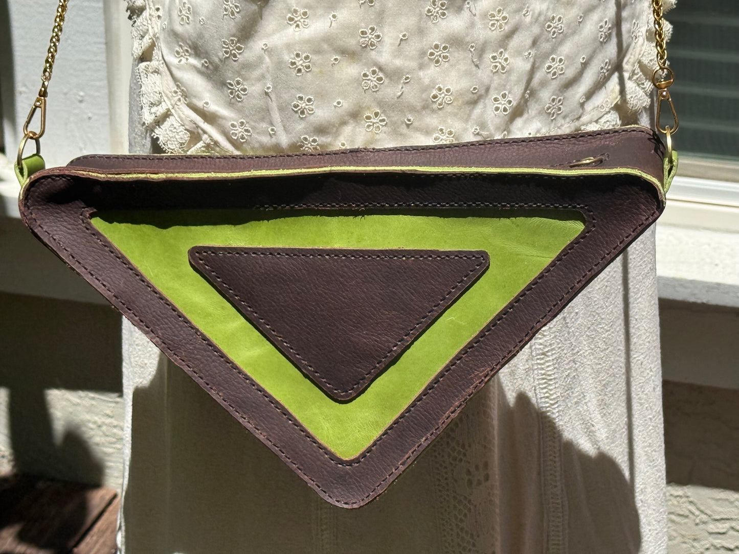 "The Vibe" — Handmade Geometric Leather Purse