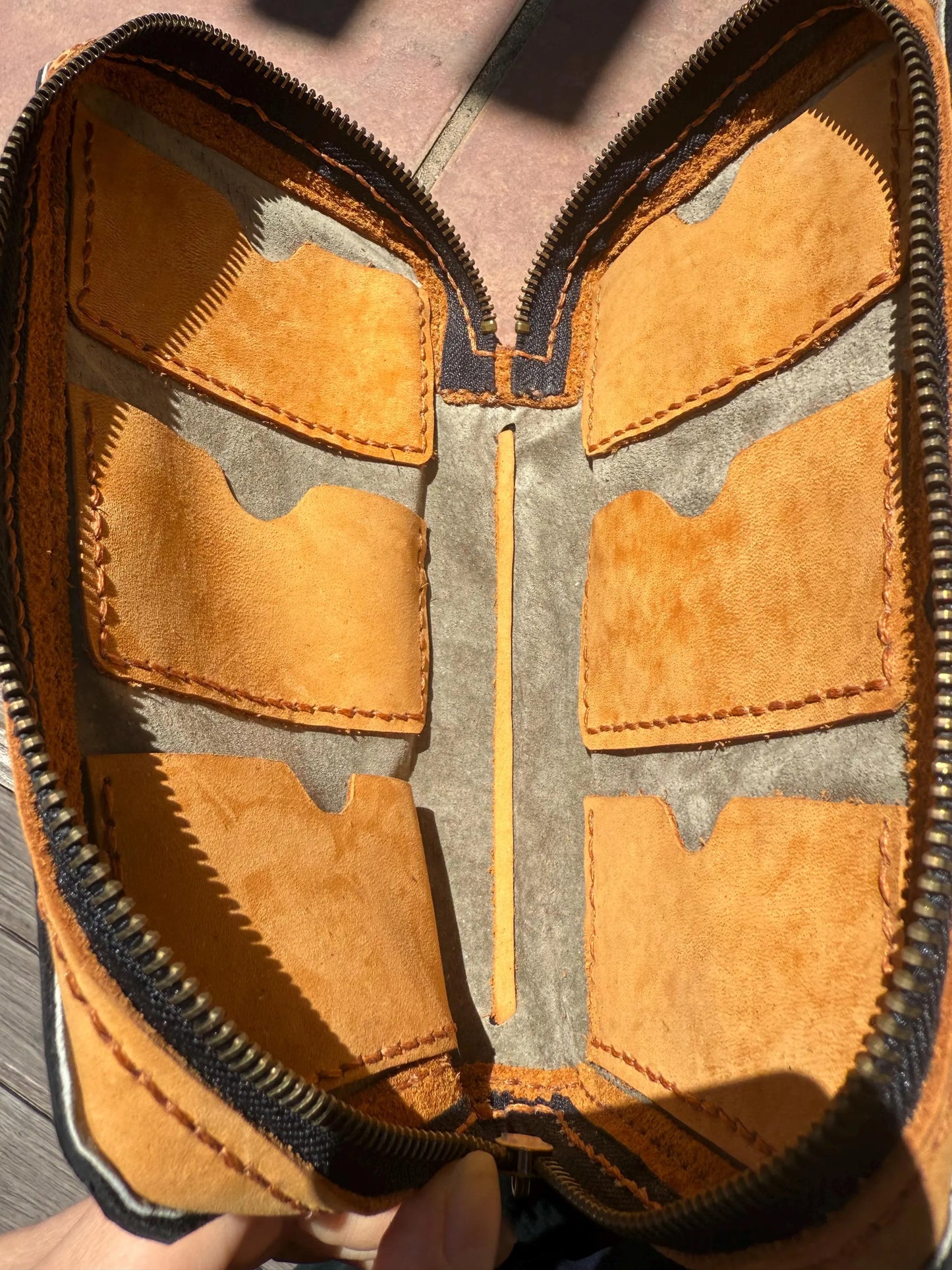 Hand-Stitched Cow Leather Wallet